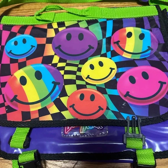 Vintage 90s Lisa Frank Smiley Messenger Bag - Picture 2 of 8